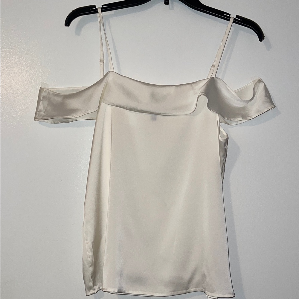 Express Off-Shoulder White Satin Camisole Size M NWOT